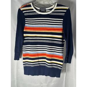 Lands End Striped Supima Cotton Sweater XS
